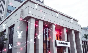 Japan Post Bank DCJPY digital currency transformation showing blockchain technology integration