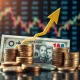 Japanese Yen currency showing upward trend with financial market analysis background