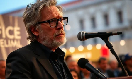 Jim Jarmusch discussing Mubi Sequoia funding controversy at Venice Film Festival press conference