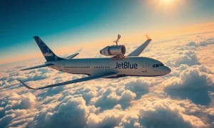 JetBlue aircraft using Amazon Project Kuiper satellite internet connectivity during flight