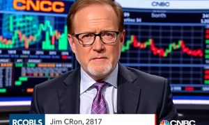 Jim Cramer analyzing AI stock performance on financial news program