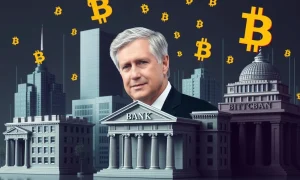 JPMorgan CEO Jamie Dimon discussing stablecoins integration with traditional banking systems