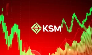 KSM cryptocurrency dramatic price surge chart showing massive 156% gain in volatile market