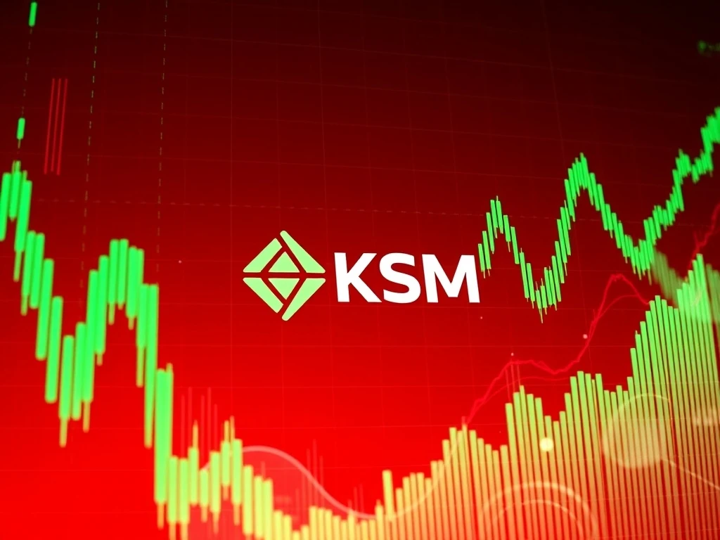 KSM cryptocurrency dramatic price surge chart showing massive 156% gain in volatile market