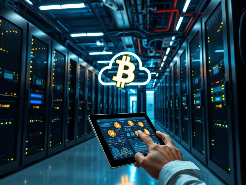 KuMining crypto mining platform dashboard showing real-time Bitcoin and Dogecoin hashrate statistics for retail investors