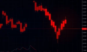 Catastrophic LA cryptocurrency drop showing extreme market decline and technical breakdown