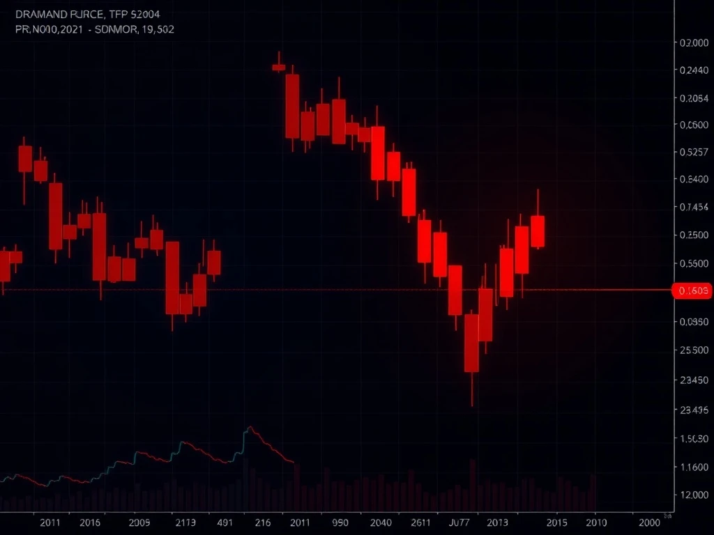 Catastrophic LA cryptocurrency drop showing extreme market decline and technical breakdown