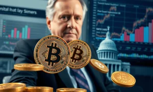 Larry Summers analyzing stablecoins impact on US Treasury market with financial charts
