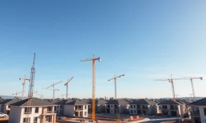 Lennar housing market optimism shown through active construction site with new homes being built