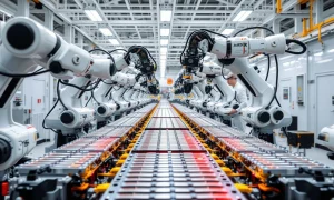 Advanced EV battery technology production line showcasing innovative manufacturing processes for electric vehicles