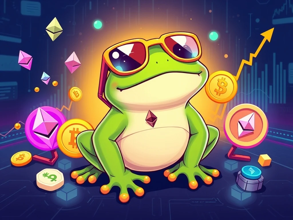 LILPEPE cryptocurrency mascot with Ethereum integration and rising market performance