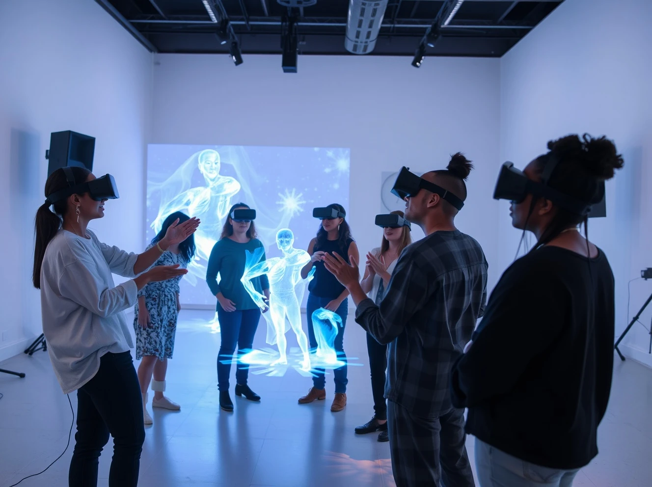Artists collaborating with emerging technology at Lincoln Center's innovative Collider Fellowship program