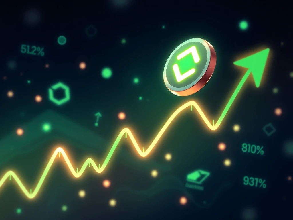 Chainlink LINK token demonstrating explosive surge on technical analysis chart with bullish indicators