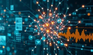 LLMs unstructured data processing through AI neural networks analyzing multiple information streams