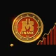 MAGACOIN FINANCE token showcasing scarcity model and political branding against market growth charts