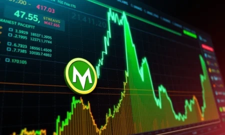 MANA cryptocurrency dramatic price surge chart showing massive 281% growth spike