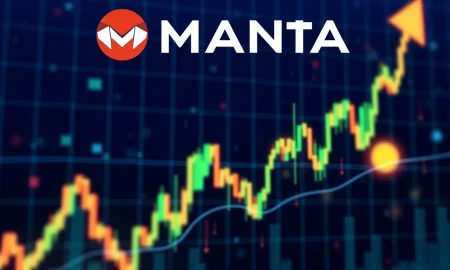 MANTA cryptocurrency dramatic price surge and crash analysis chart showing extreme volatility