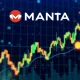 MANTA cryptocurrency dramatic price surge and crash analysis chart showing extreme volatility