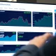Market optimistic dashboard showing Intel, Oklo and Paramount stock performance gains