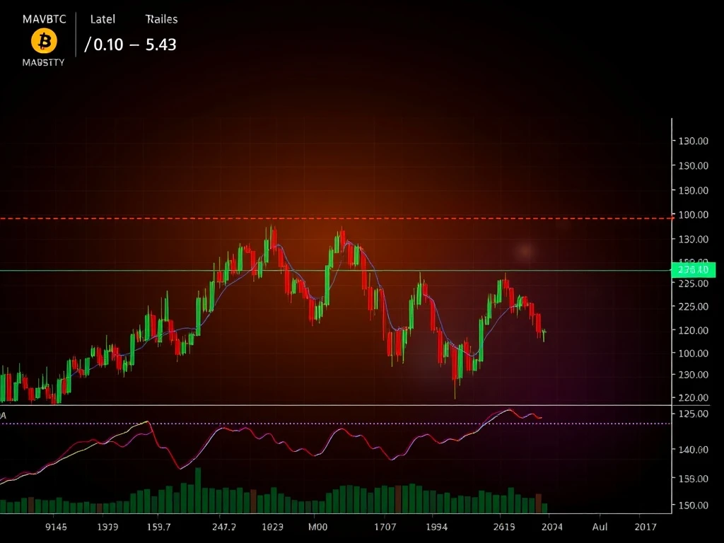 MAVBTC trading chart showing range-bound pattern with late rally breakout and technical indicators
