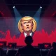 Meme coin volatility shown through crashing political token charts with investor concern