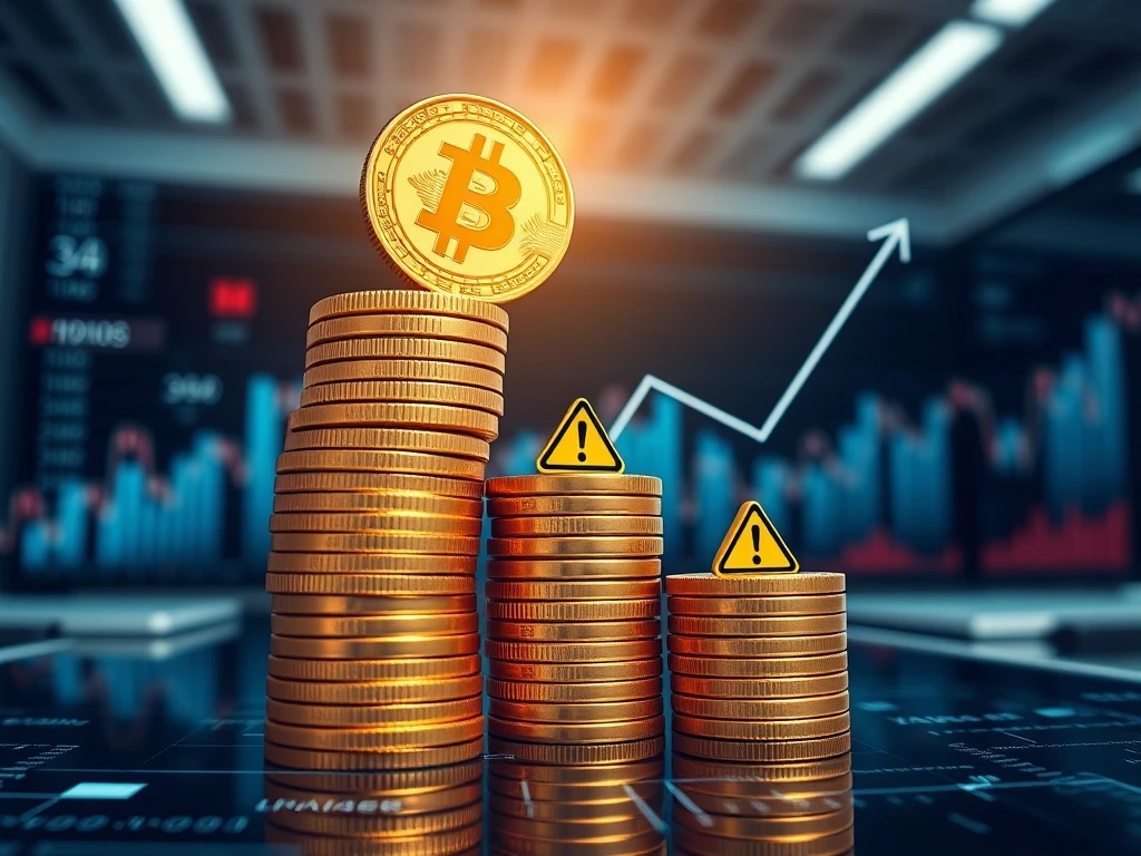 Corporate Bitcoin accumulation strategy showing leveraged investment approach with risk indicators