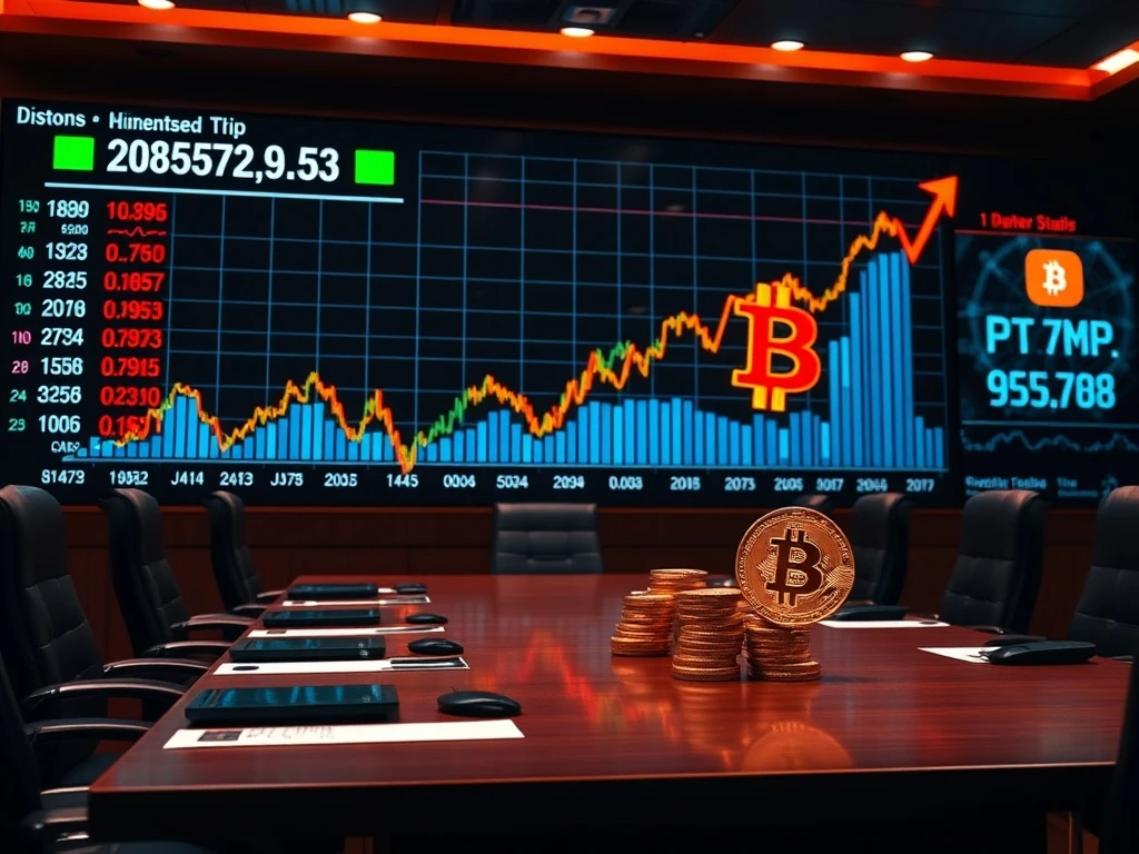 Corporate Bitcoin acquisition strategy showing stock decline versus cryptocurrency growth