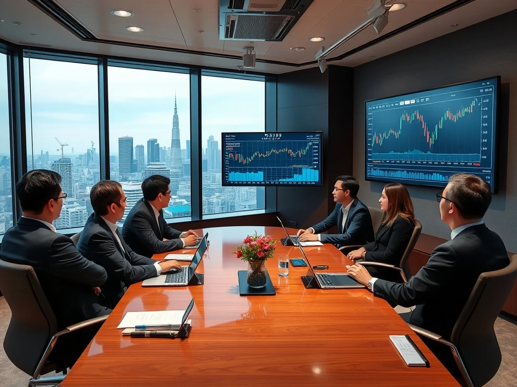 Metaplanet corporate Bitcoin holder strategy meeting with digital currency charts