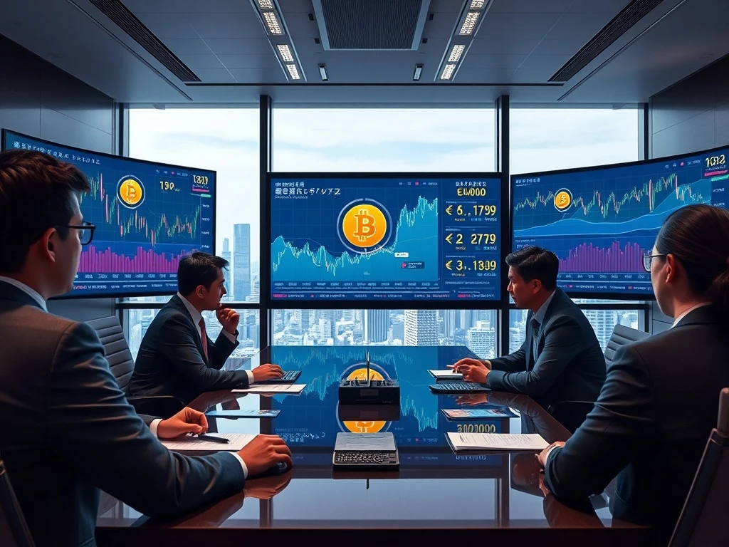 Corporate Bitcoin exposure strategy analysis with financial charts and risk assessment metrics