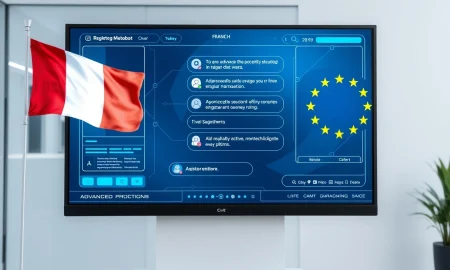Mistral AI technology interface showing advanced chatbot capabilities and European AI innovation