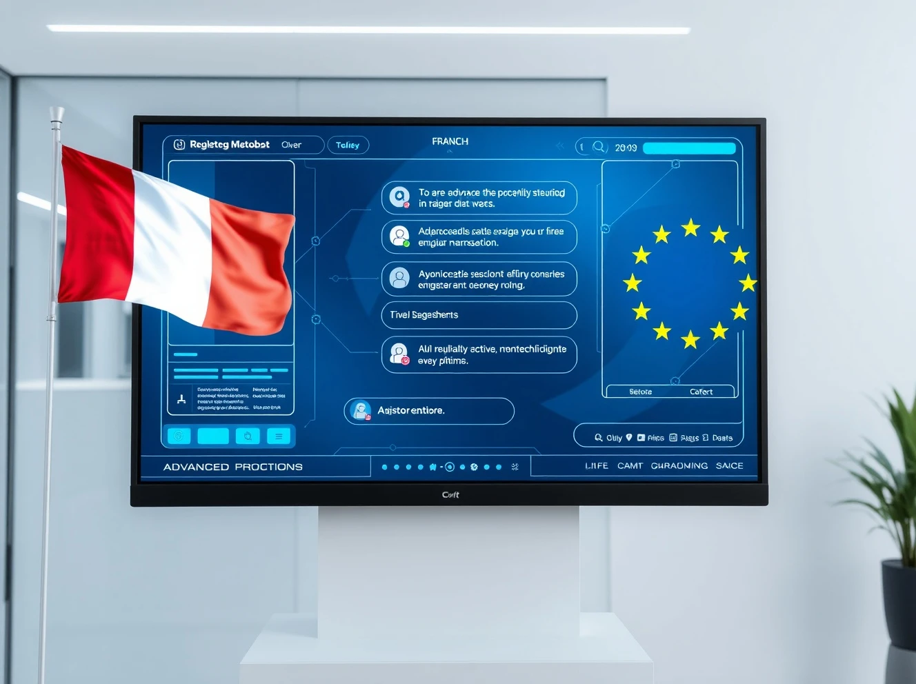 Mistral AI technology interface showing advanced chatbot capabilities and European AI innovation