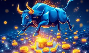 MoonBull cryptocurrency challenging Ethereum with deflationary tokenomics and staking rewards