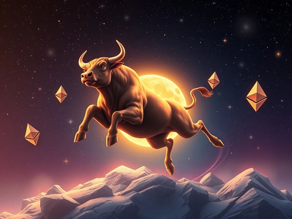 MoonBull cryptocurrency token launching toward massive gains with Ethereum blockchain technology