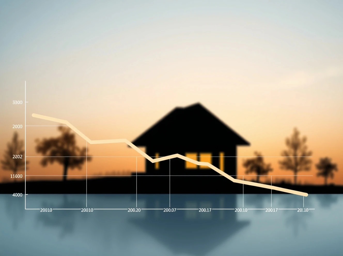 Declining mortgage rates chart showing Federal Reserve impact on housing market