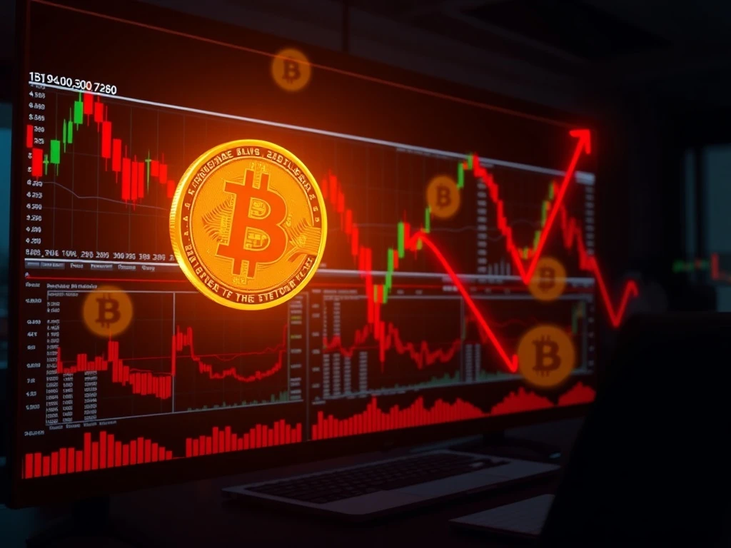 MSTR stock price chart showing sharp decline amid Bitcoin market volatility and derivative pressure