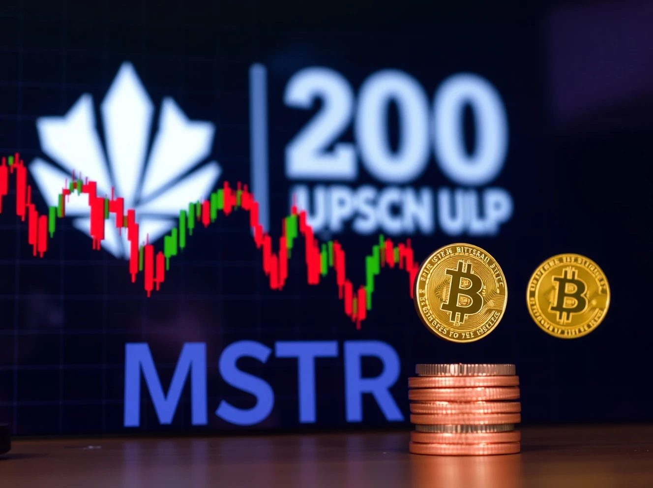 MSTR stock performance chart showing surge alongside Bitcoin and S&P 500 inclusion news