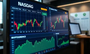 Nasdaq regulatory impact on crypto treasuries showing financial charts and digital assets integration