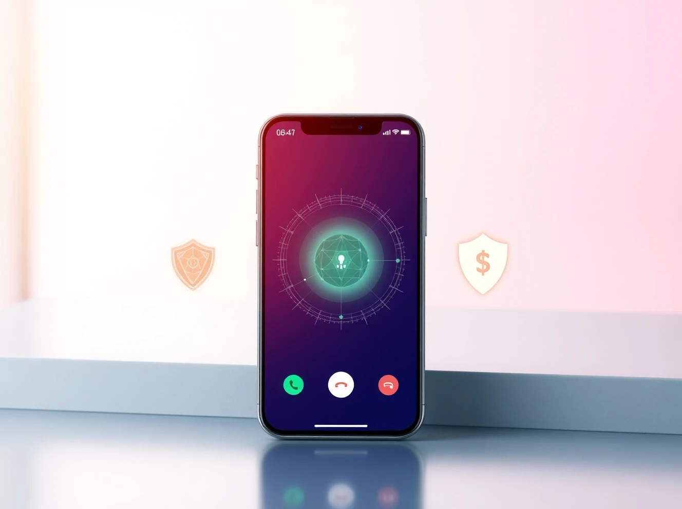 Smartphone showing phone call recording app with AI data transfer and privacy concerns
