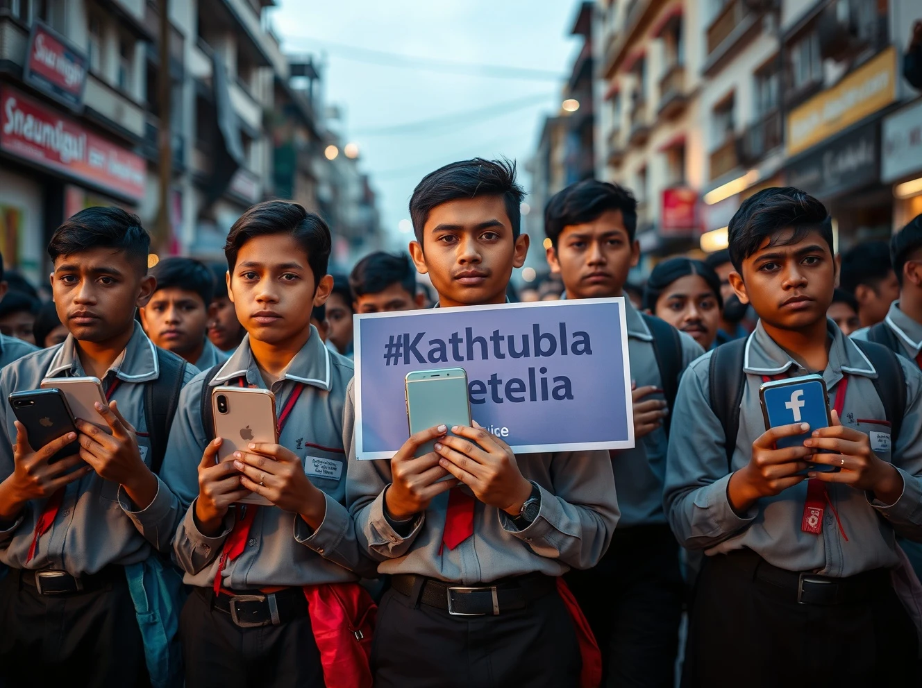 Nepal social media ban protest showing youth demonstrators demanding digital freedom