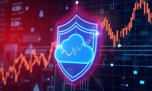 Netskope cybersecurity IPO announcement with cloud security protection visualization