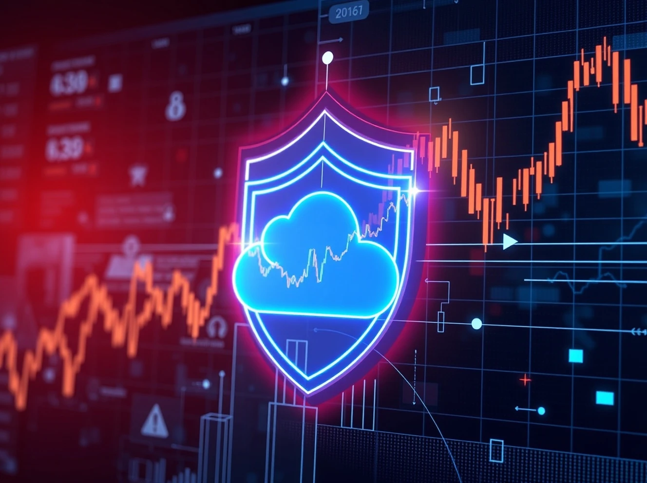 Netskope cybersecurity IPO announcement with cloud security protection visualization