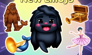 Preview of exciting new emojis including Bigfoot and treasure chest characters for digital communication