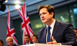 Nick Clegg discussing British optimism and Silicon Valley challenges at business conference