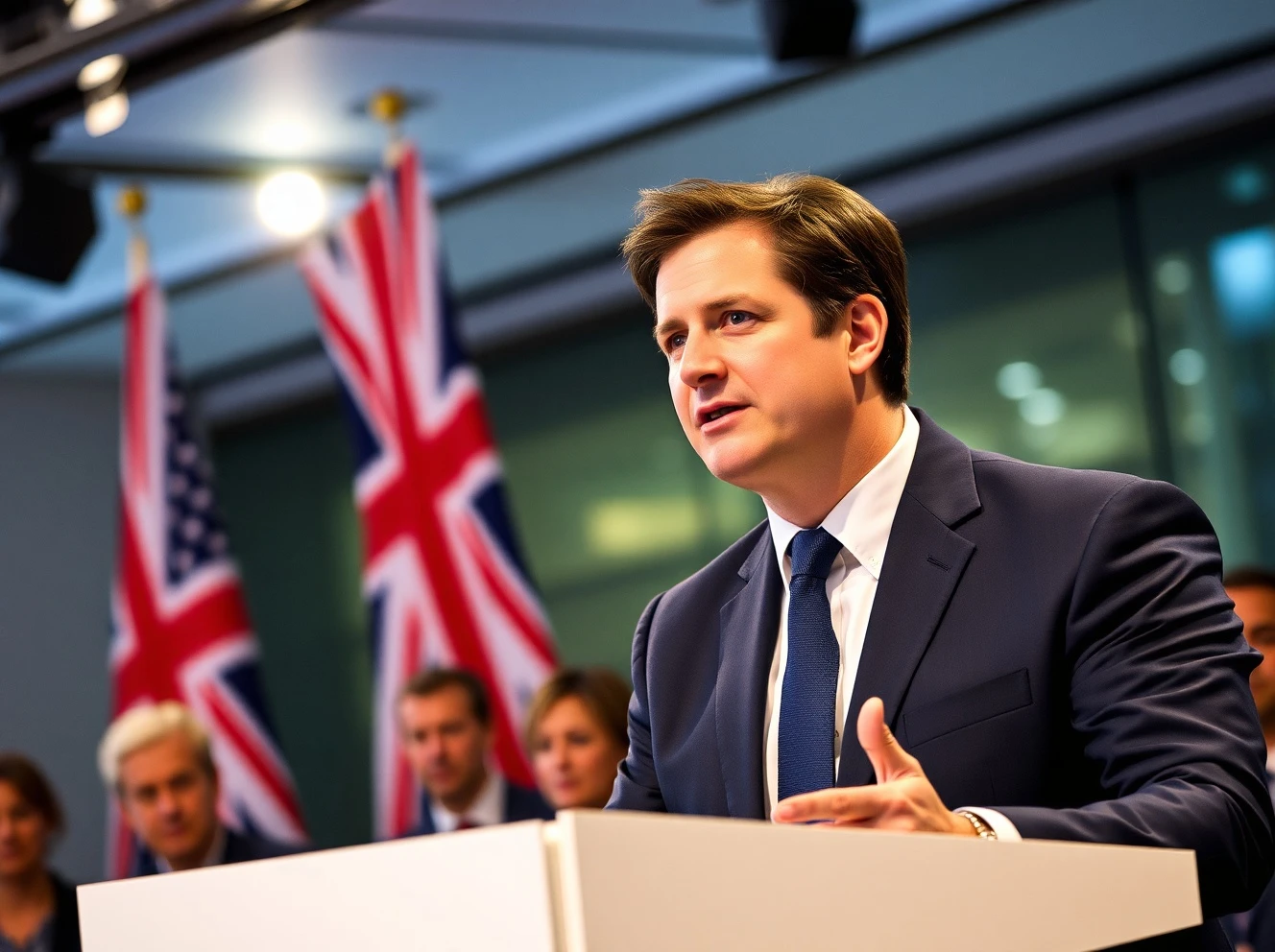 Nick Clegg discussing British optimism and Silicon Valley challenges at business conference