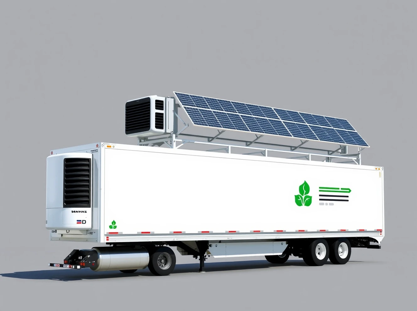 Ocado double-deck trailer with zero-emission refrigeration system using solar panels