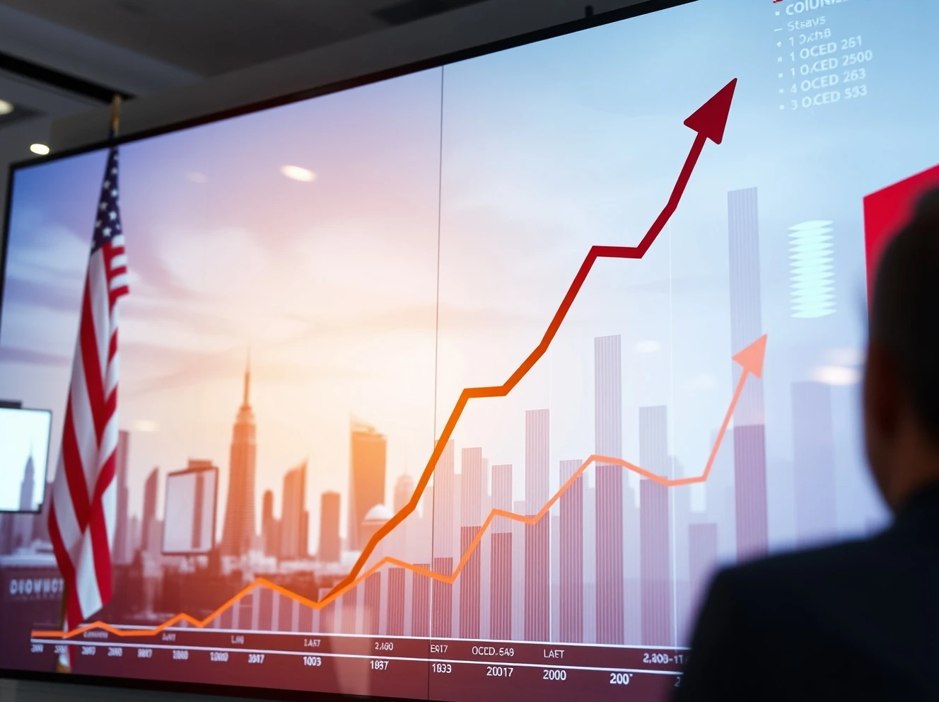 OECD report showing US economic growth with 2026 fiscal warning indicators