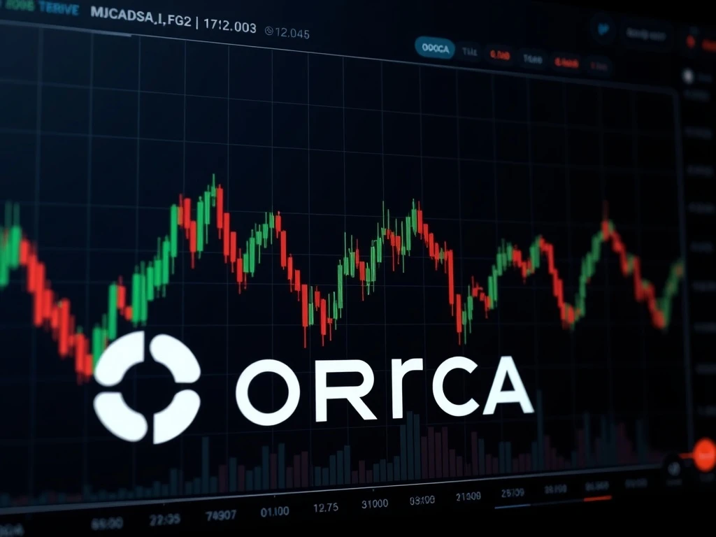 ORCA cryptocurrency price chart showing extreme volatility and dramatic market movements