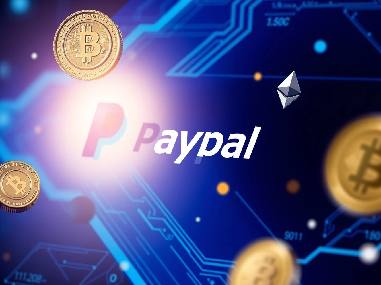 PayPal crypto payment interface showing seamless digital currency transfers with Bitcoin and Ethereum integration