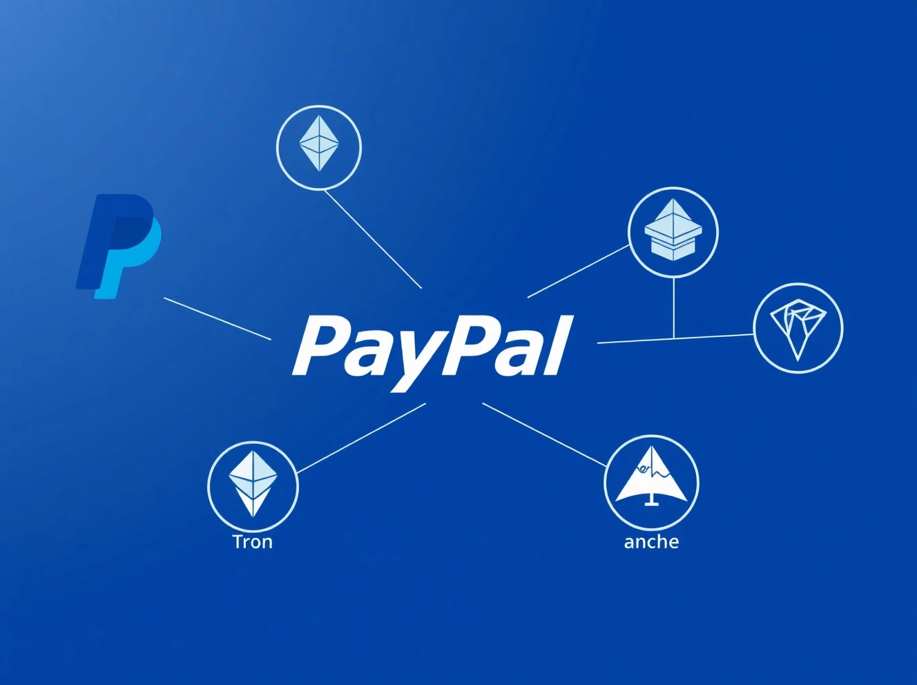 PayPal stablecoin integration across multiple blockchain networks showing financial connectivity
