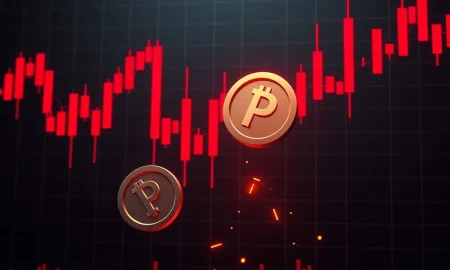 PENGU cryptocurrency dramatic market crash showing extreme price collapse and technical breakdown